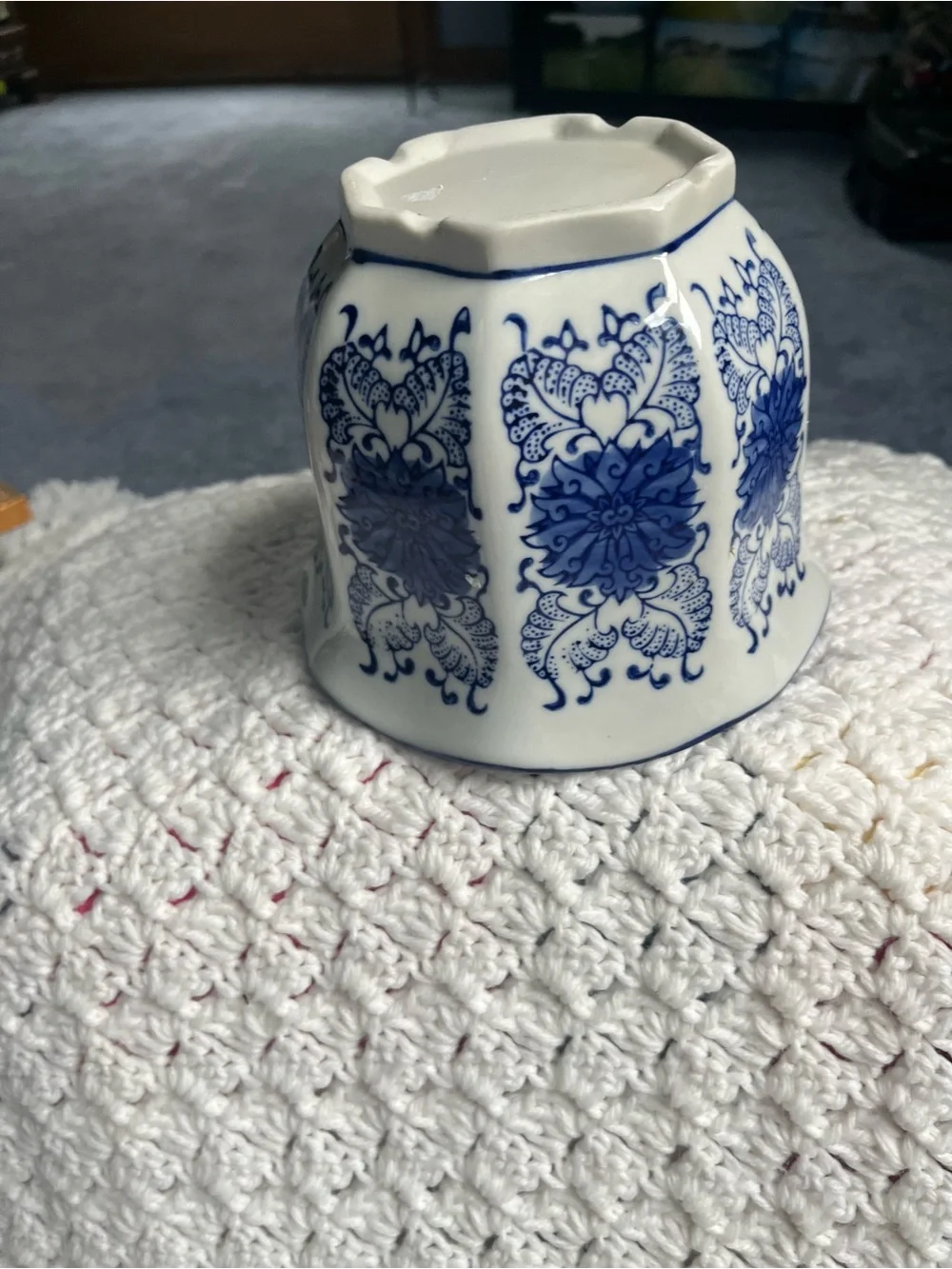 Blue and White Floral Porcelain vase/flower pot